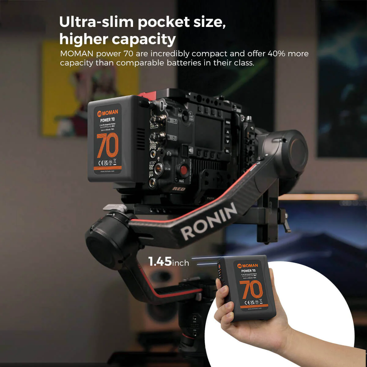 【Extra 20% Off with POBT20】Moman Power 70 70Wh V Mount Battery with a D-Tap, USB-A, and USB-C Ports - Image 3