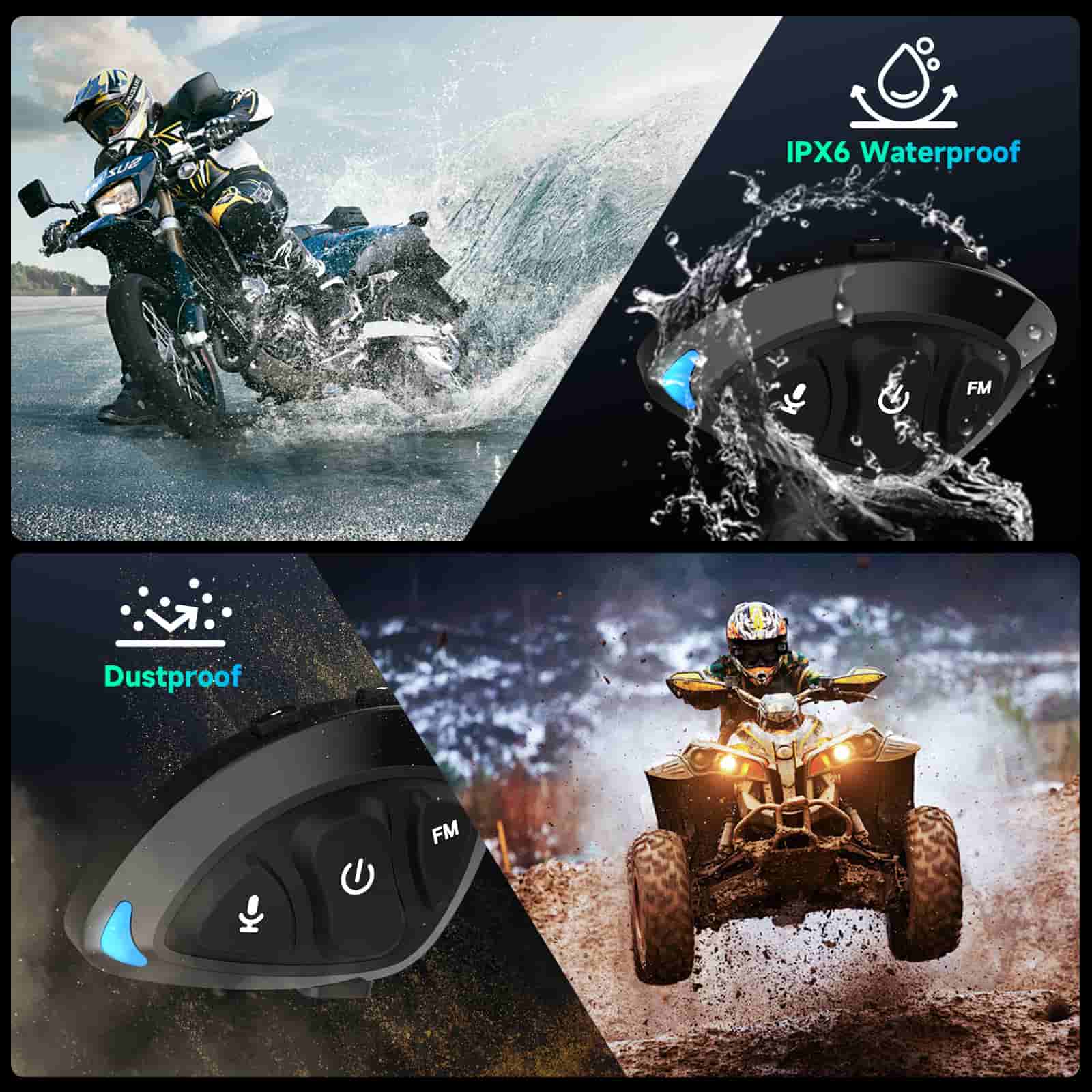 Moman RS-S Bluetooth Headset for Motorcycle Riders with Speaker and Mic, FM Radio and Noise Cancellation Earphone (Single Person Use) - Image 7