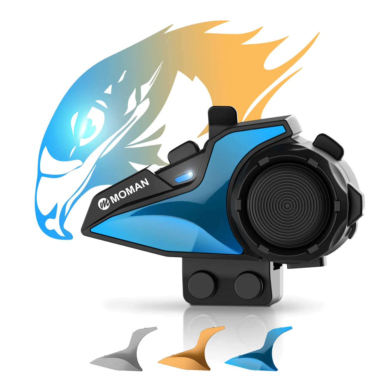 Moman H2E Eagle-Like Helmet Intercom, Bluetooth Intercom with Audio Multitasking, Music Share, Optional Pattern Shell for Motorcycle Two Riders - Image 10