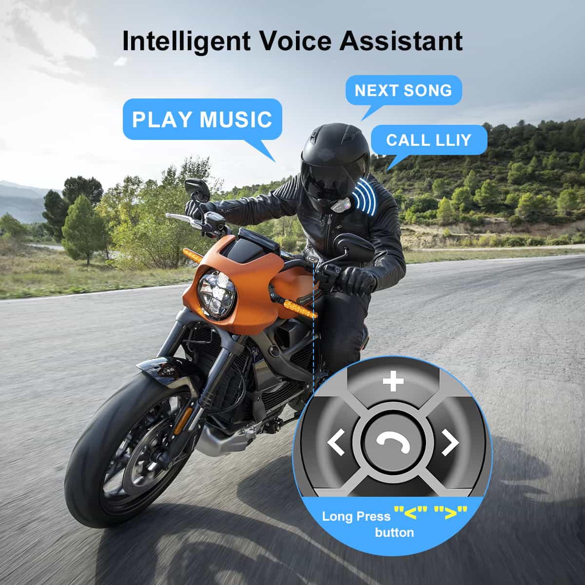 Moman BTC1 Bluetooth Media Remote Control for Motorcycle Helmet Intercom, Strap Type Featured - Image 3