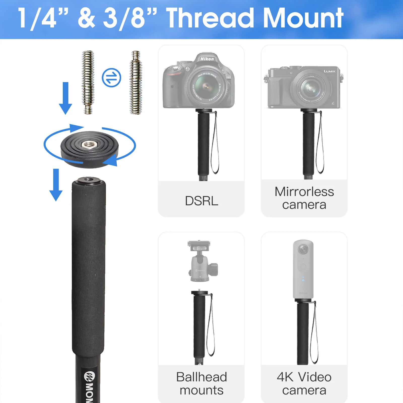 Moman C65 Carbon Fiber Camera Monopod - Image 4