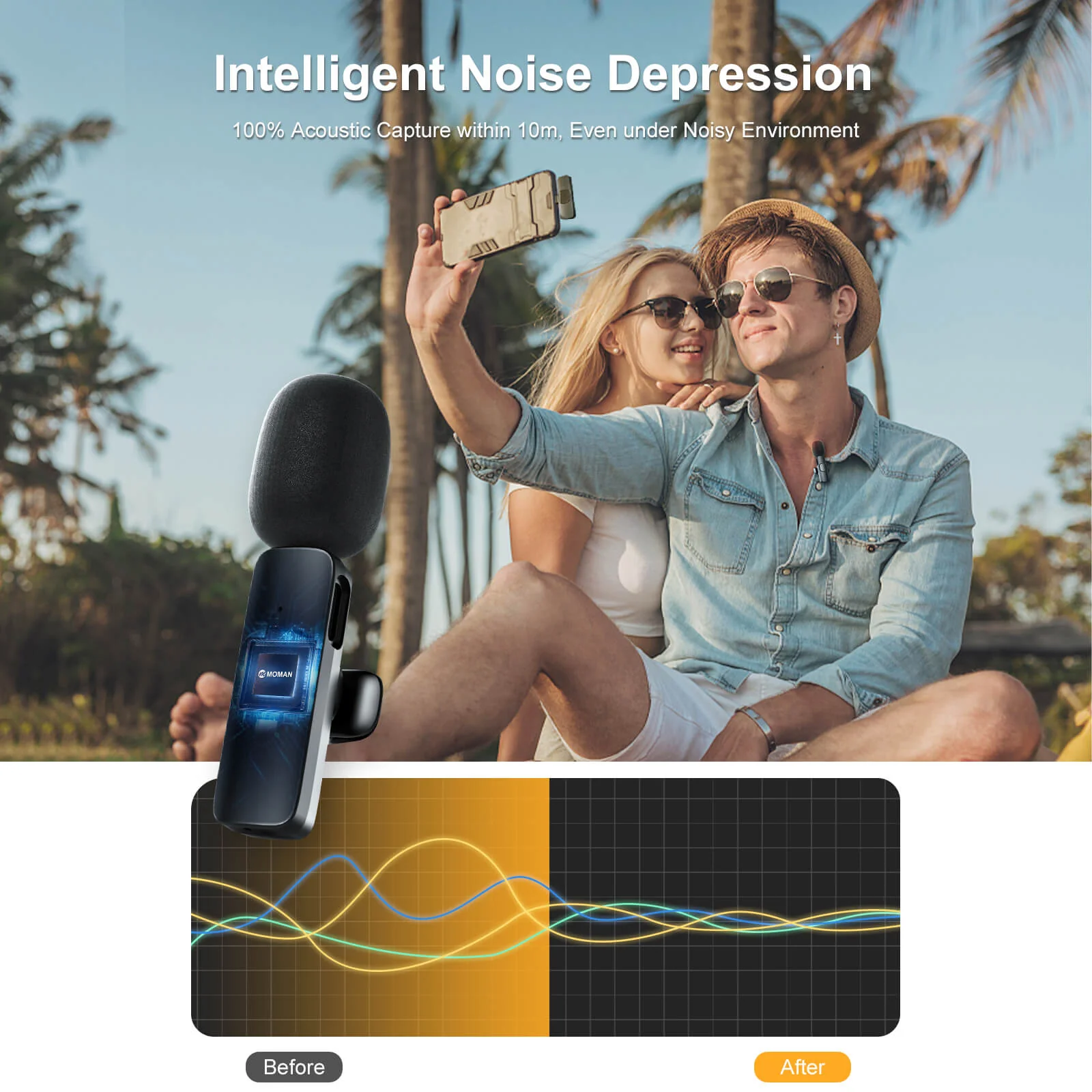 Moman CP1(A) Clip on Wireless Microphone for iPhone - Image 5