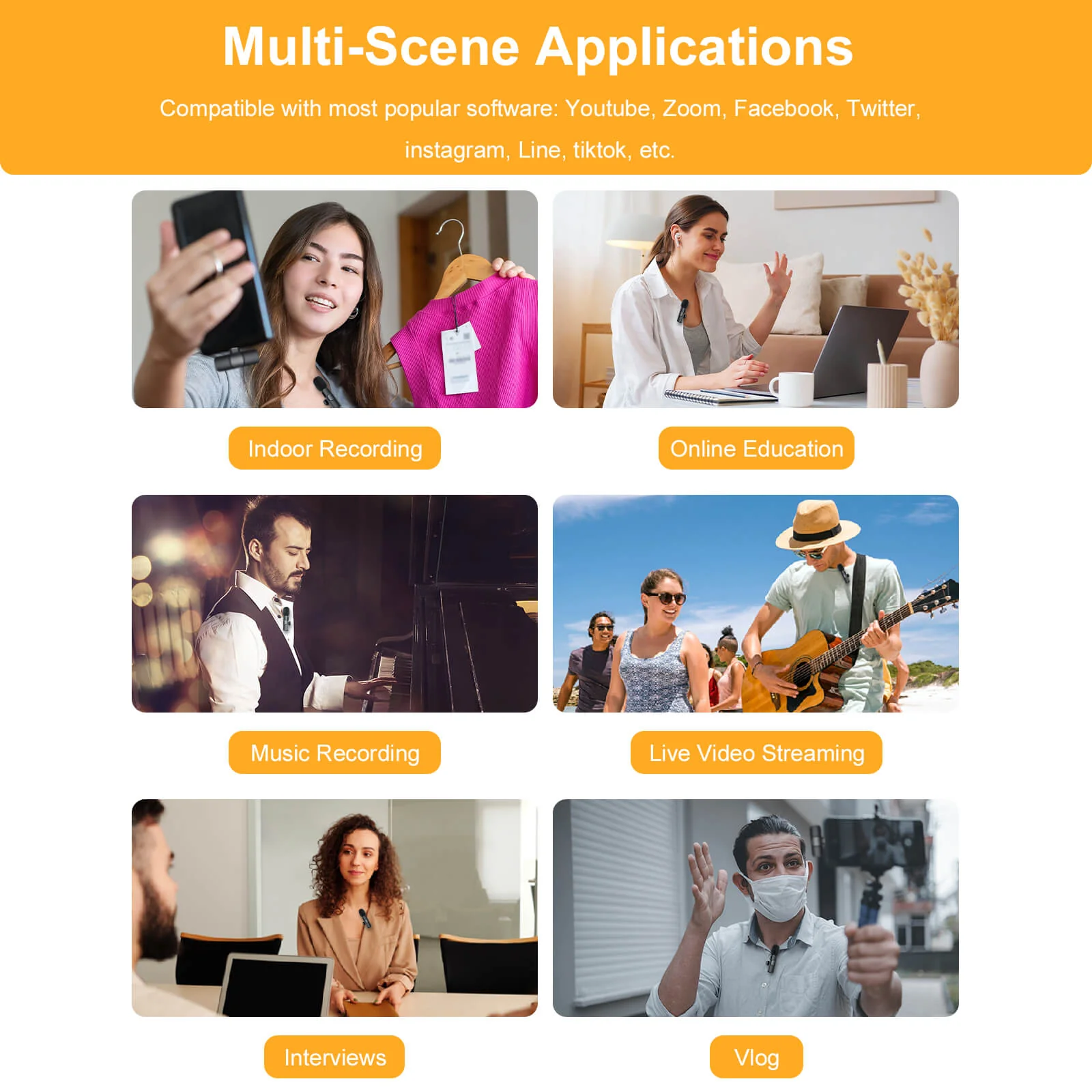 Moman CP1(A) Clip on Wireless Microphone for iPhone - Image 6