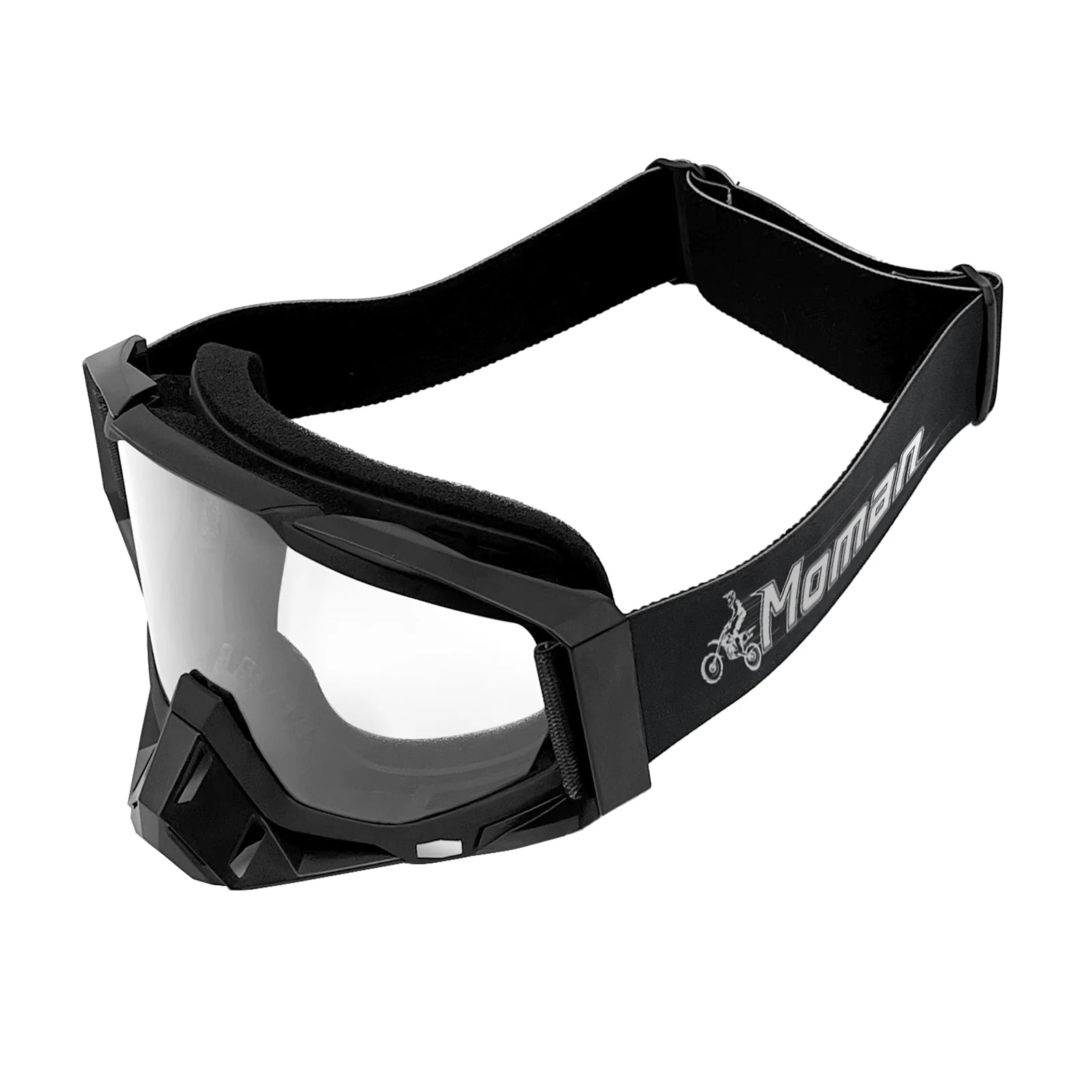 Moman AOG Goggles for Motorcycle Helmets with Removable Nose Guard, Bendable TPU Frame, UV400 Protection, Transparent & Grey Lenses Available - Image 10