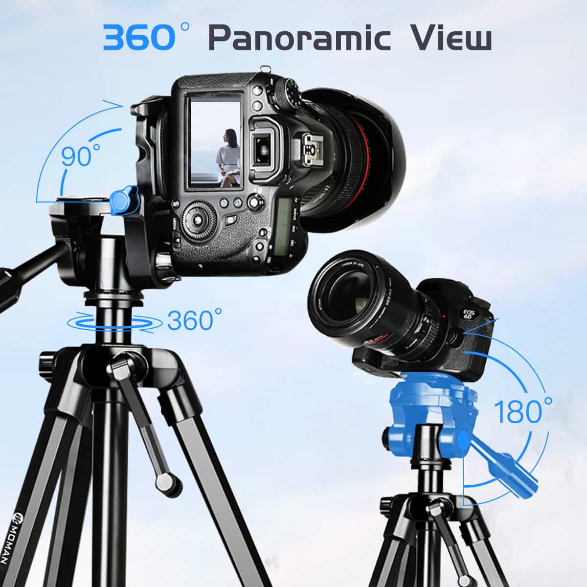 Moman Max80 Heavy Duty Camera Tripod with 15Kg Payload and Max. Extension Height of 200cm - Image 3