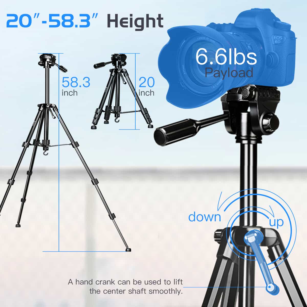 Moman Max80 Heavy Duty Camera Tripod with 15Kg Payload and Max. Extension Height of 200cm - Image 4
