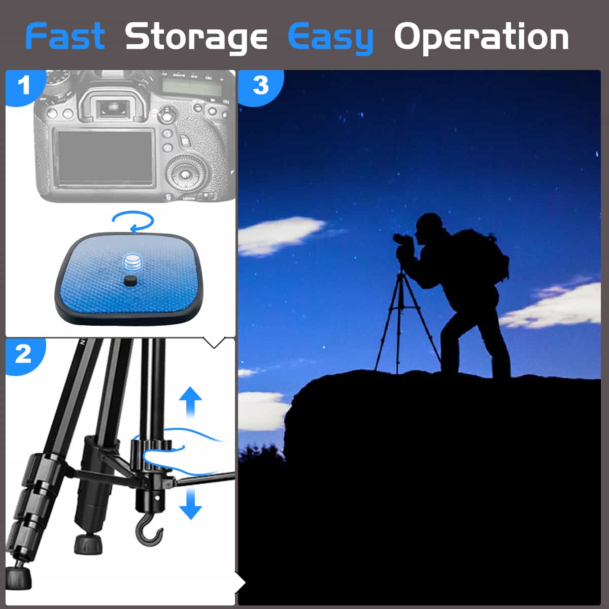 Moman Max80 Heavy Duty Camera Tripod with 15Kg Payload and Max. Extension Height of 200cm - Image 6