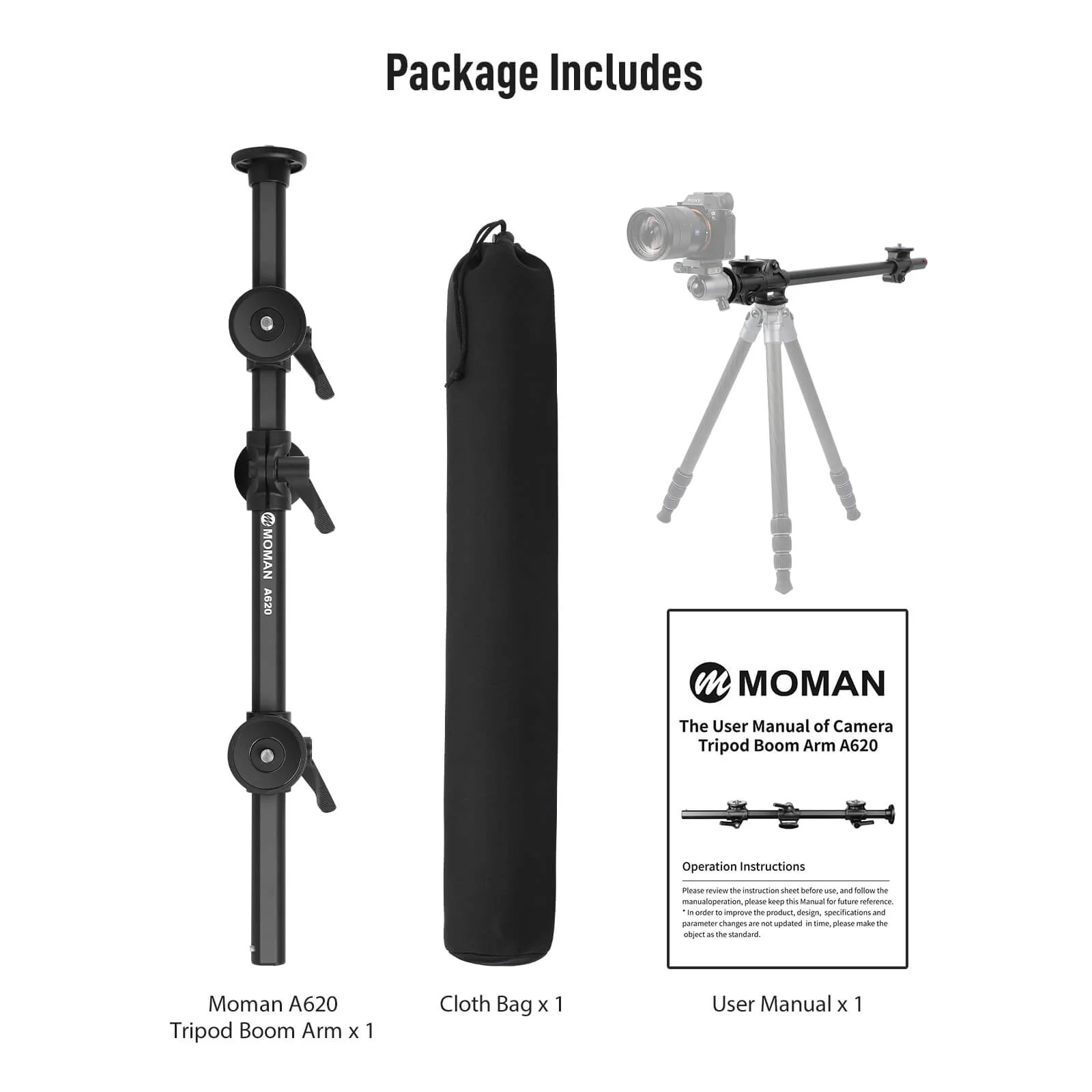 Moman A620 Horizontal Tripod Arm - Image 7
