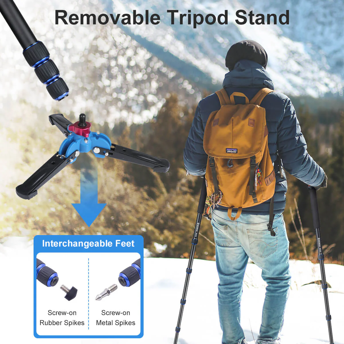 Moman MA65 Monopod Hiking Stick Aluminum Made - Image 6