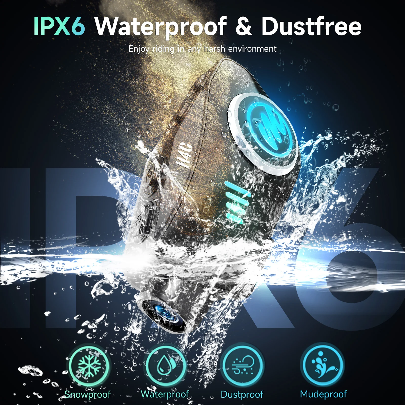 Moman H4C Motorcycle Bluetooth Headset with Camera, Built-in HD 1080P Camera (Single Person Use) - Image 9