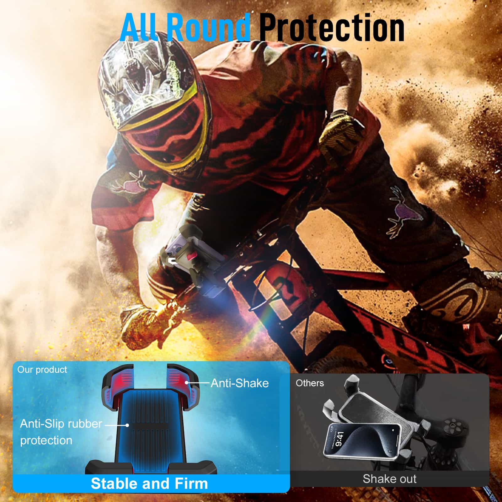 Moman PME1 Motorcycle Handlebar Cell Phone Holder, Benefit to Better Control with Helmet Intercom or Headset - Image 3