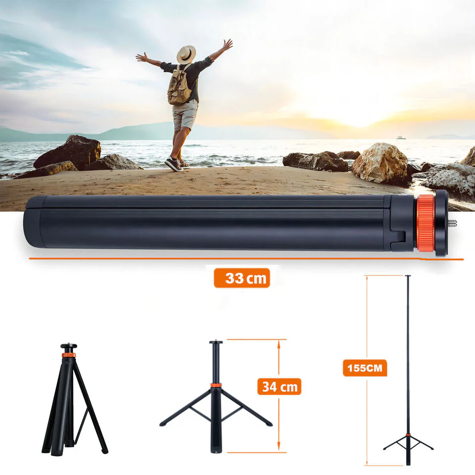 COLBOR Portable Light Tripod Stand, 155cm, For Outdoor Vacation Photography - Image 3