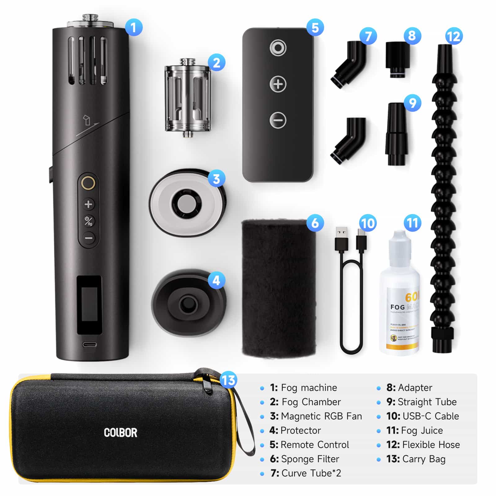 COLBOR CF5 Smoke Fog Machine, 40W Output, 60° Adjustable Fogger with Remote Control for Photography - Image 7