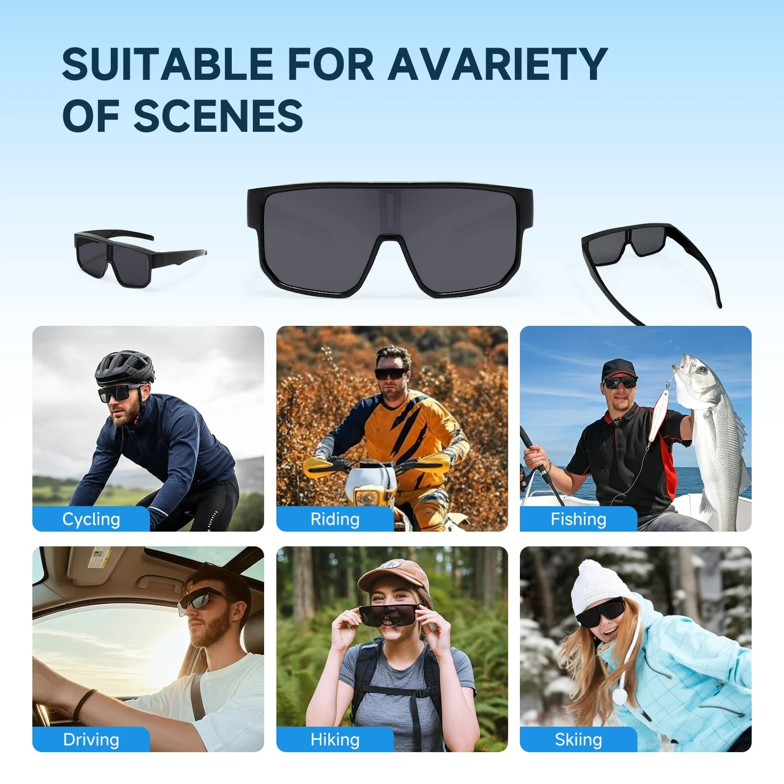 Moman CG Sunglasses for Motorcycle Riding, Over-the-Glasses Sunglasses with UV400 Protection and Comfortable, Clear Vision - Image 8