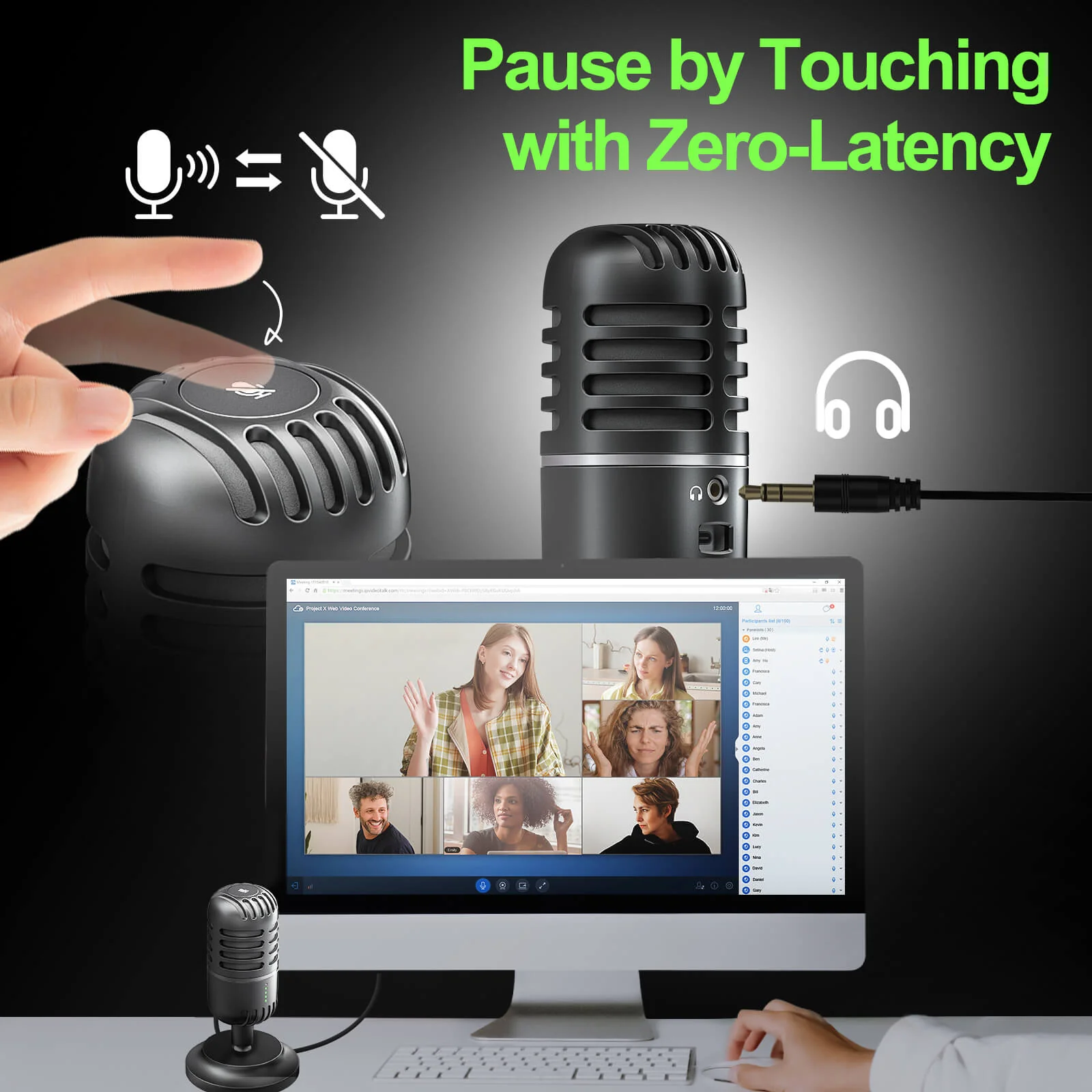 Moman EMP USB Desktop Microphone with Mute Button - Image 4