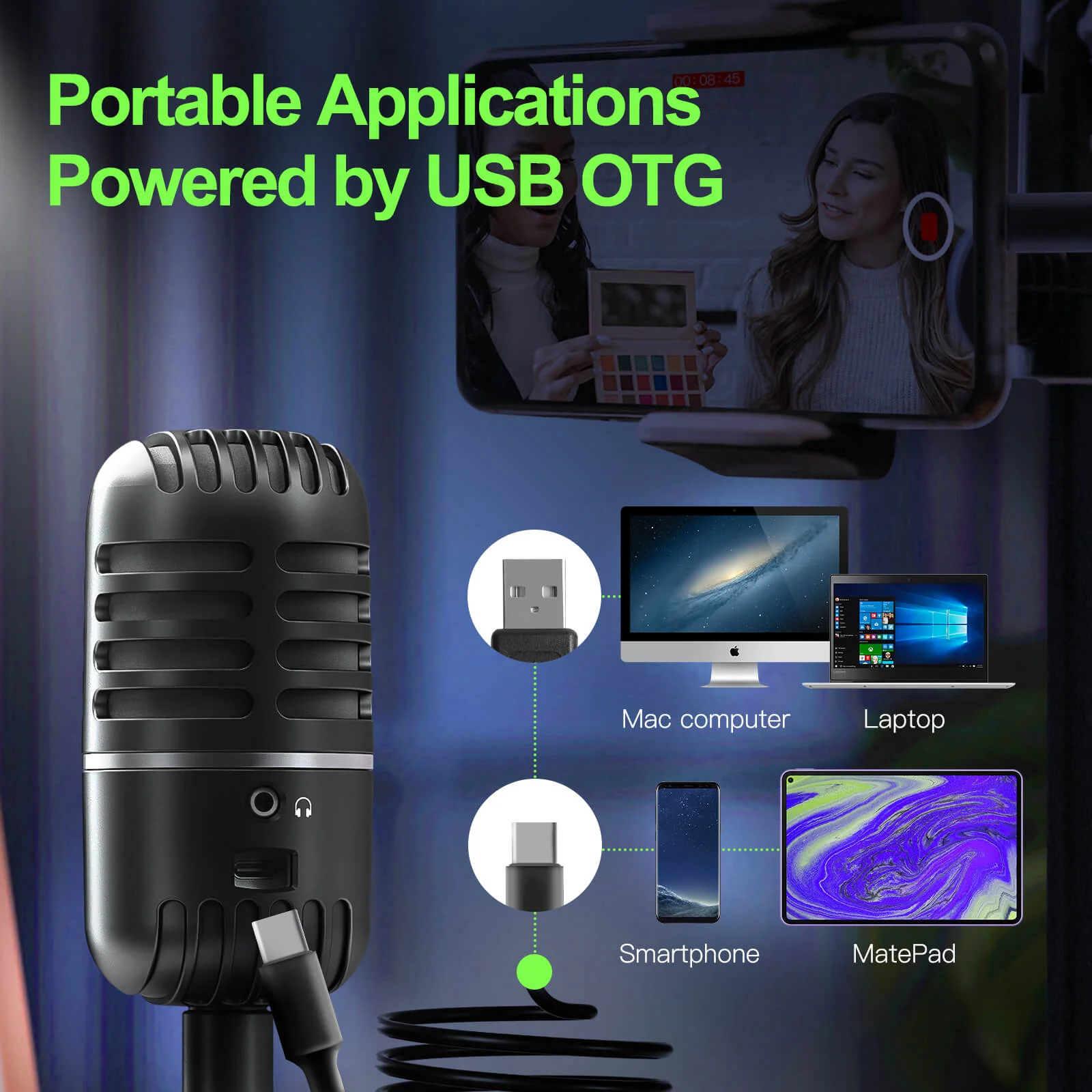 Moman EMP USB Desktop Microphone with Mute Button - Image 5