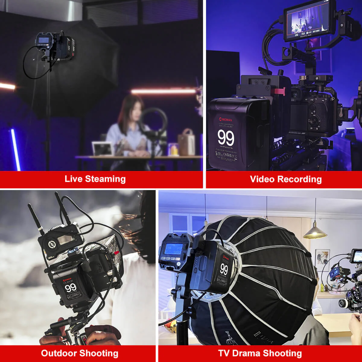 【Extra 20% Off with POBT20】Moman Power 99 99Wh V-Mount Battery with Dual D-Tap, USB-A, and USB-C Ports - Image 8