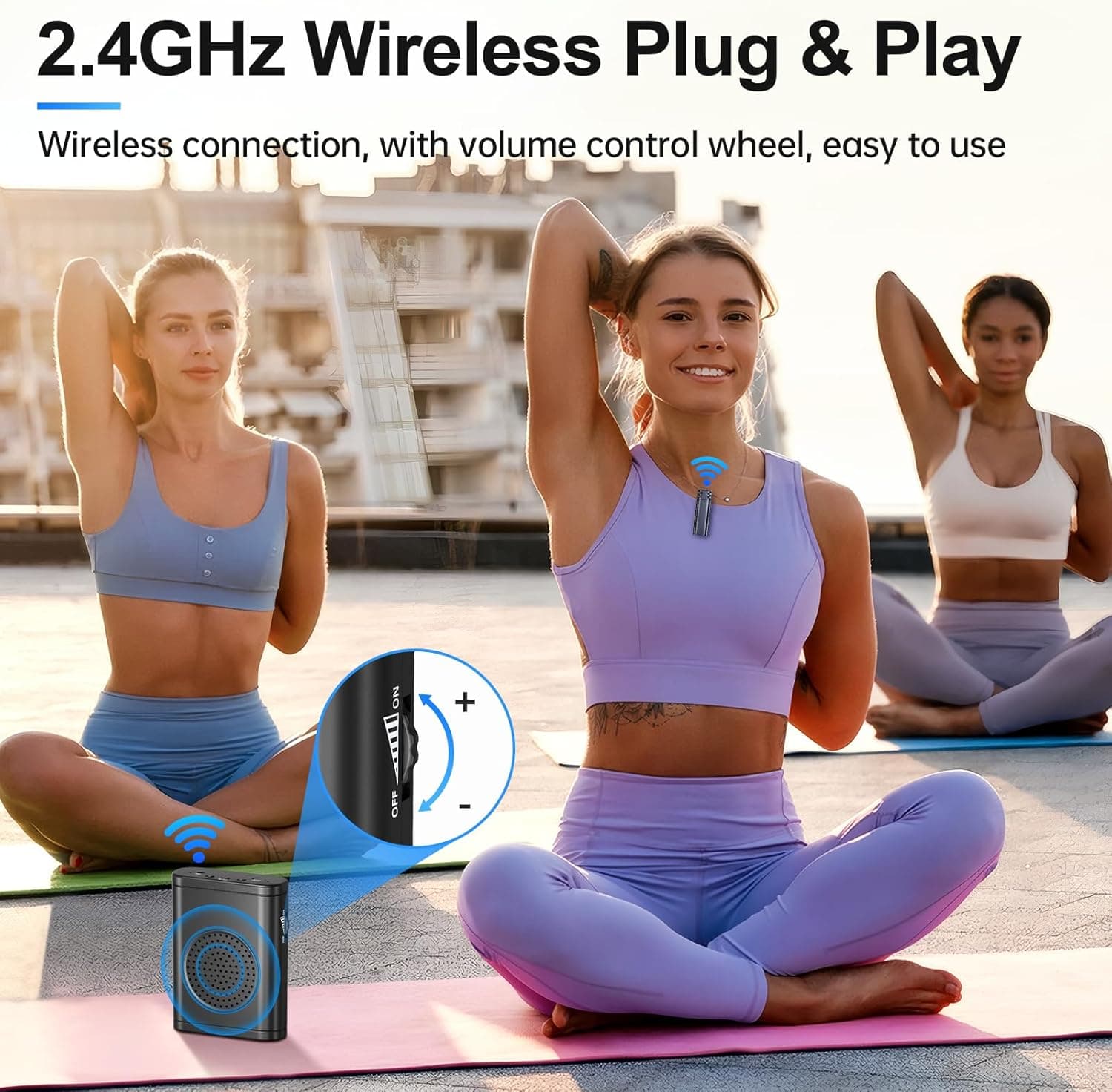 Moman S57 Voice Amplifier Wireless Microphone, No Whistling, Convenient Wear, One-knob Power on and Volume Control, USB and TF/SD Card Inputs Supported - Image 6