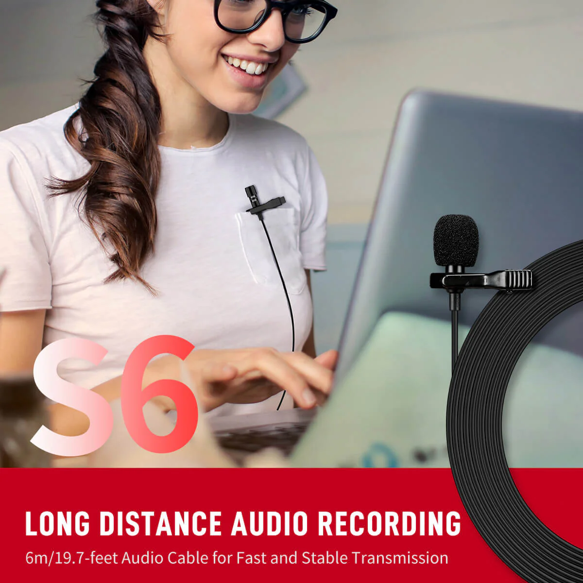 Moman S6 Wired Lapel Microphone - Image 3