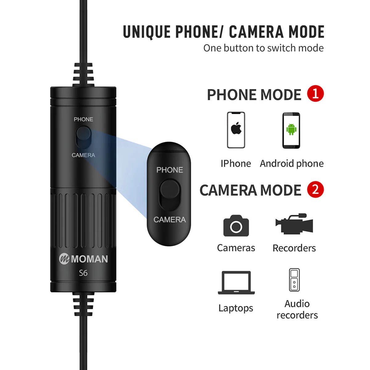 Moman S6 Wired Lapel Microphone - Image 4