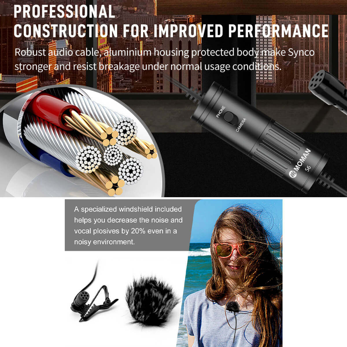 Moman S6 Wired Lapel Microphone - Image 6