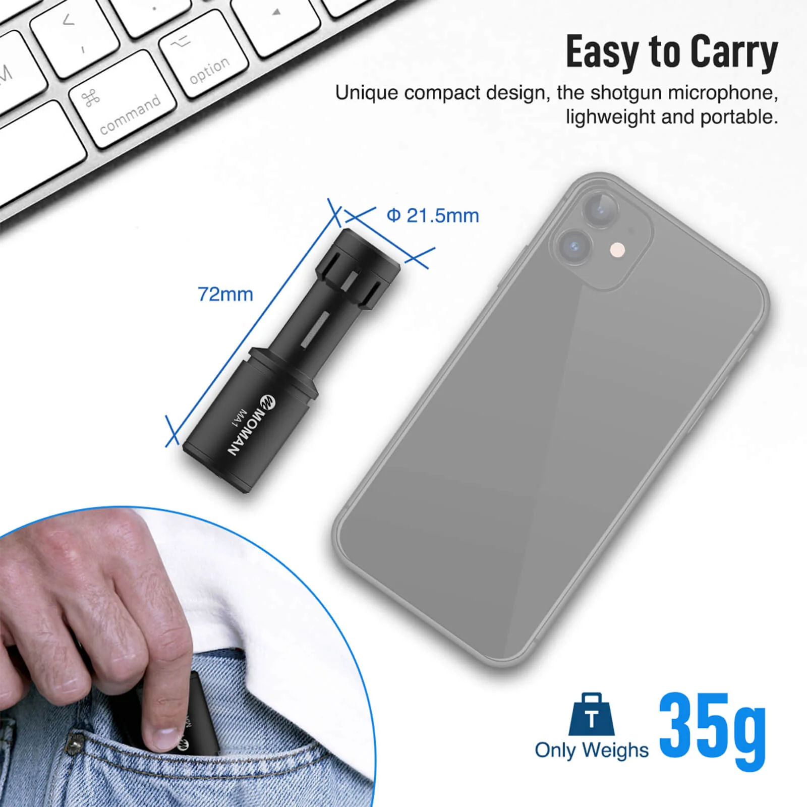 Moman MA1 Wired Microphone for Camera - Image 7