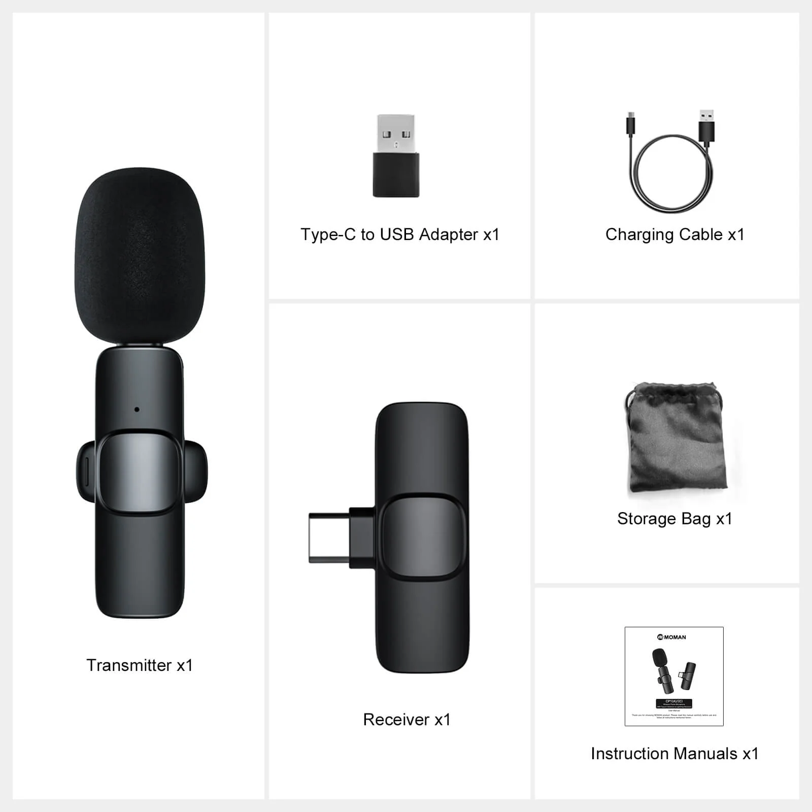 Moman CP1(C) Wireless Lapel Microphone for Android Phone - Image 7