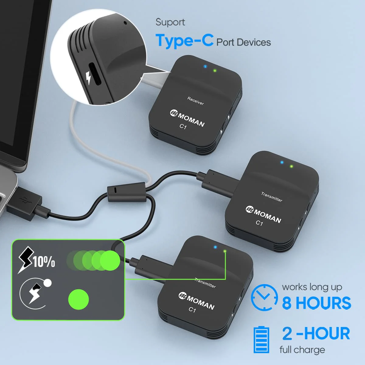 Moman C1 and C1X Wireless Lavalier Microphone for DSLR - Image 6