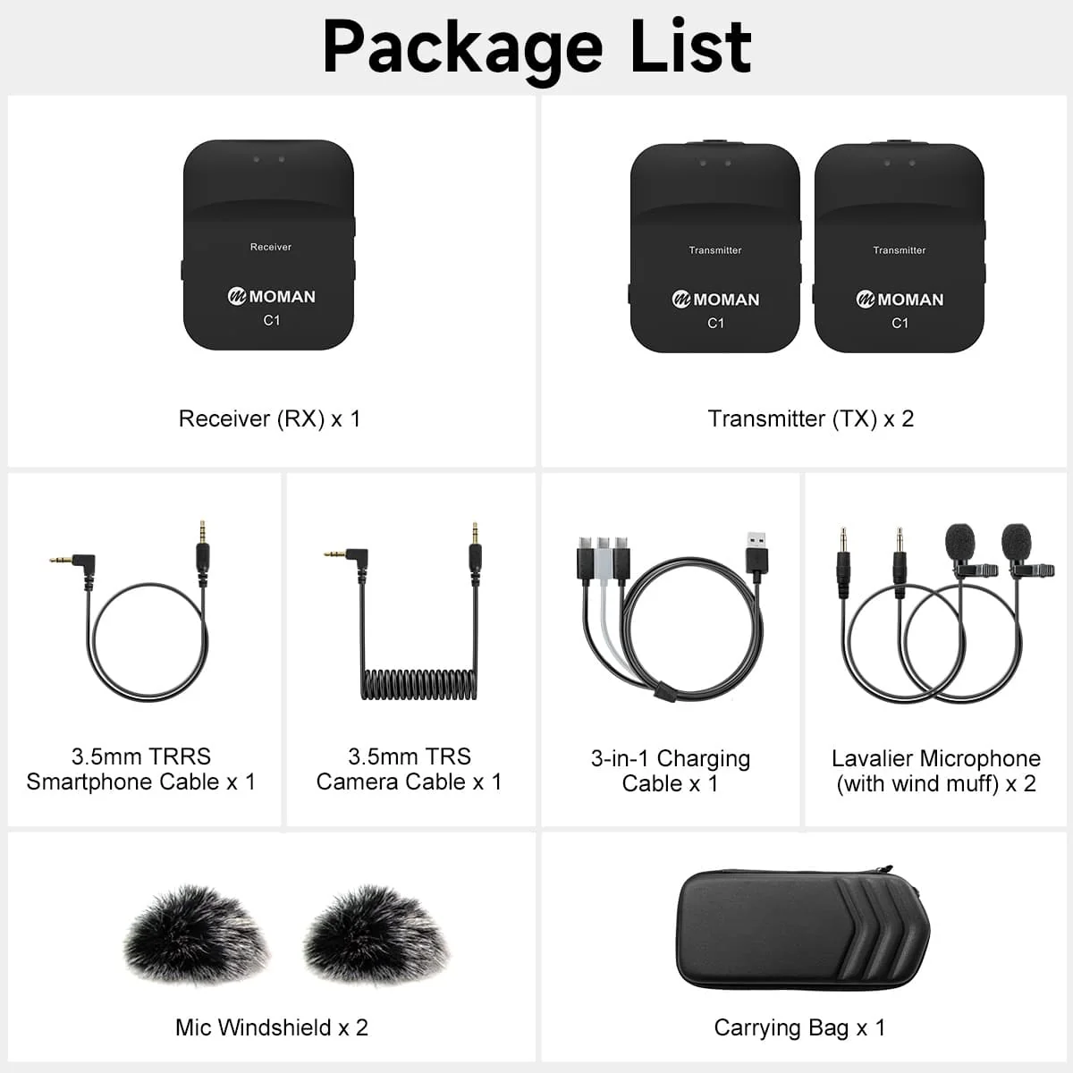 Moman C1 and C1X Wireless Lavalier Microphone for DSLR - Image 9